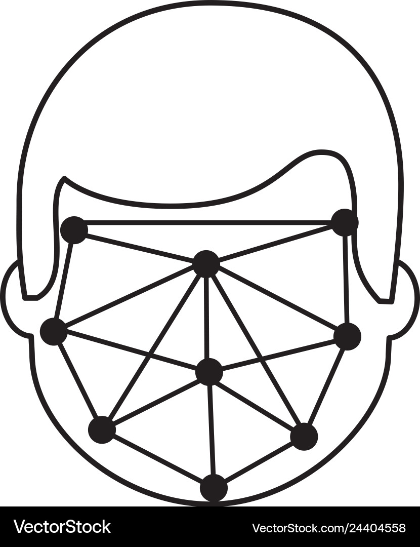 Man face scan biometric digital technology Vector Image