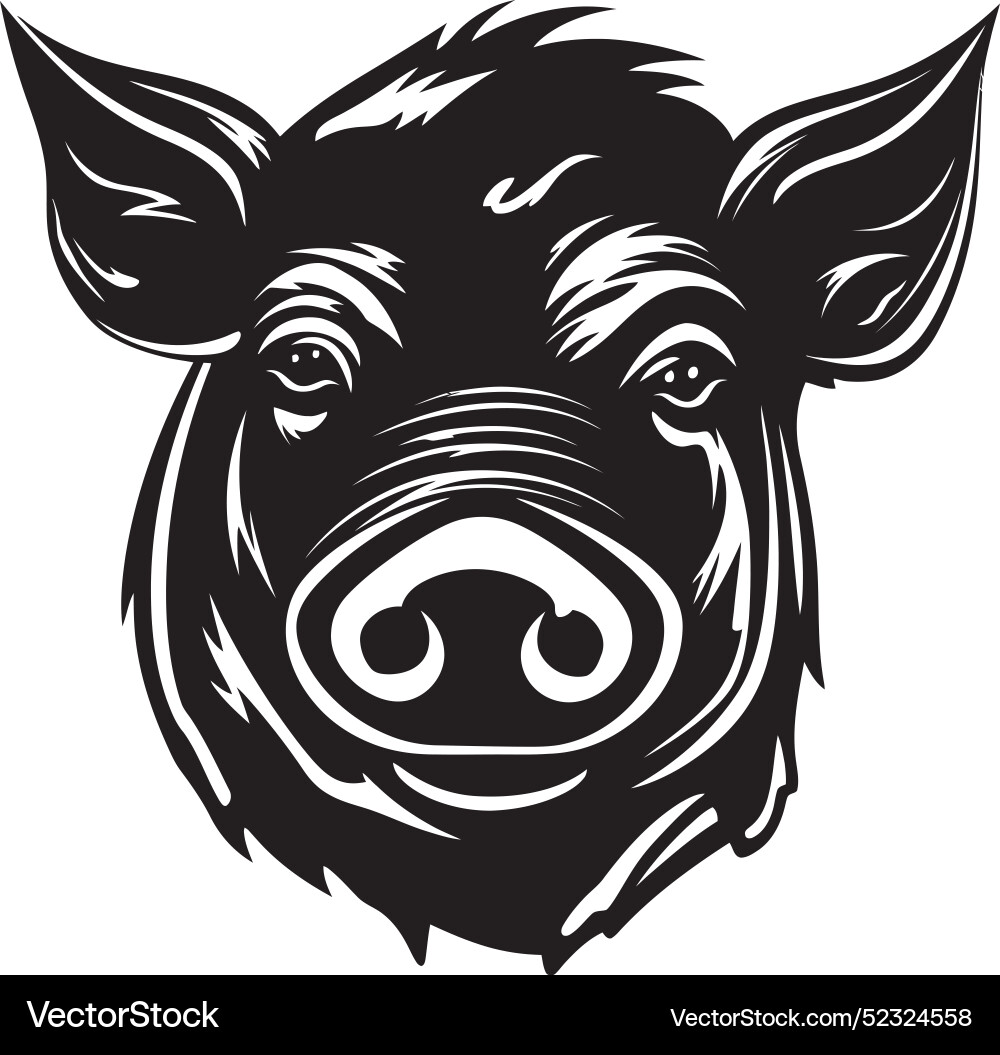 Obscured oink black pig porker stylish vec Vector Image