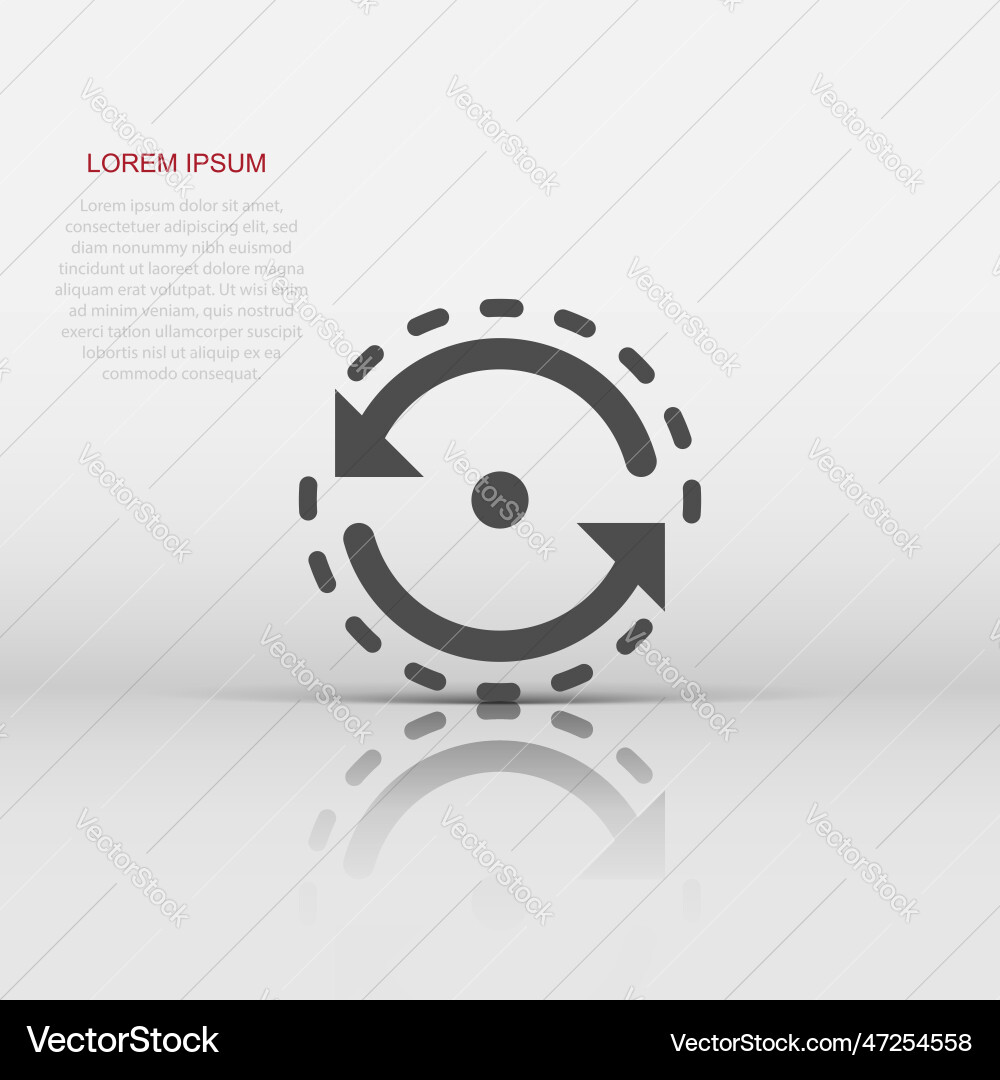 Oval with arrows icon in flat style consistency Oval with arrows icon in flat style consistency vector image