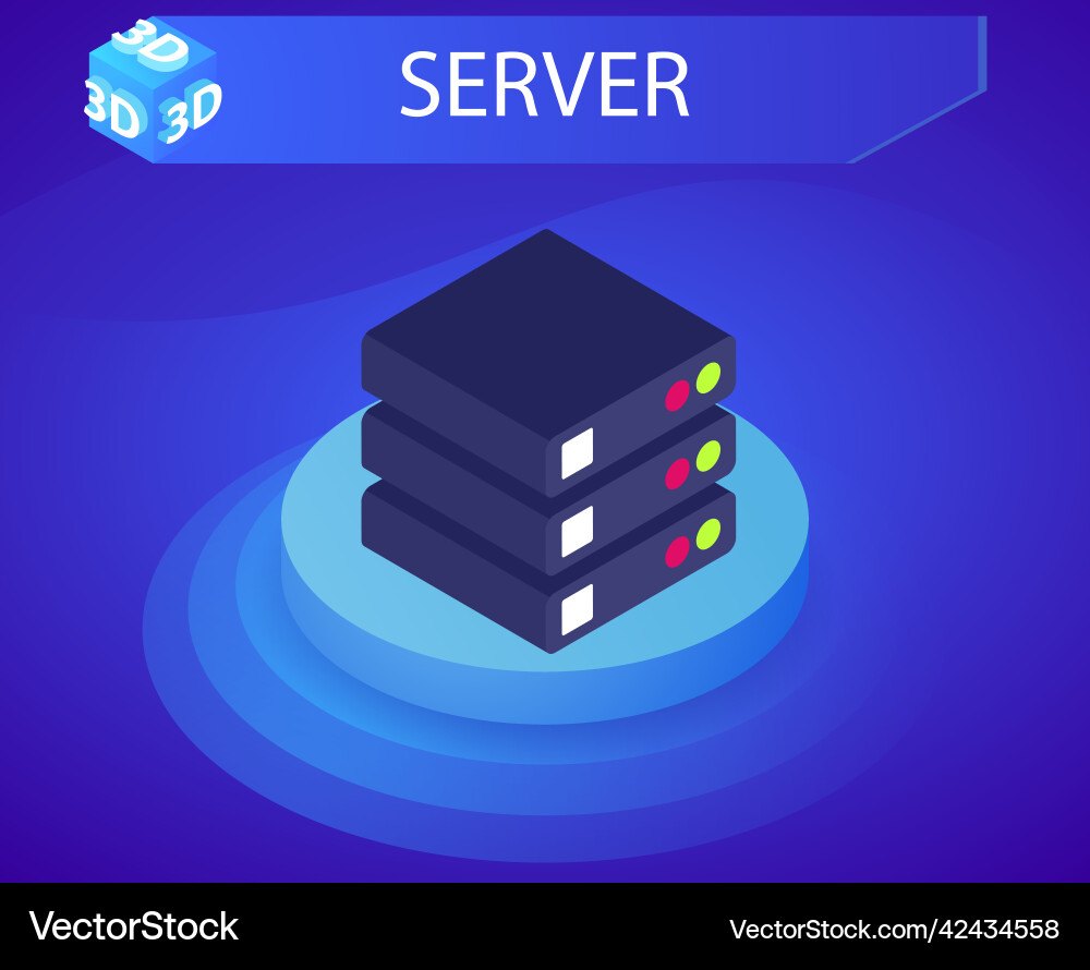 Server isometric design icon web 3d colorful Server isometric design icon web 3d colorful vector image