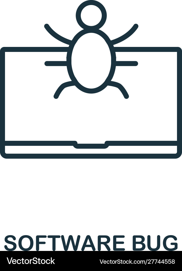 Software bug icon outline style thin line Software bug icon outline style thin line vector image