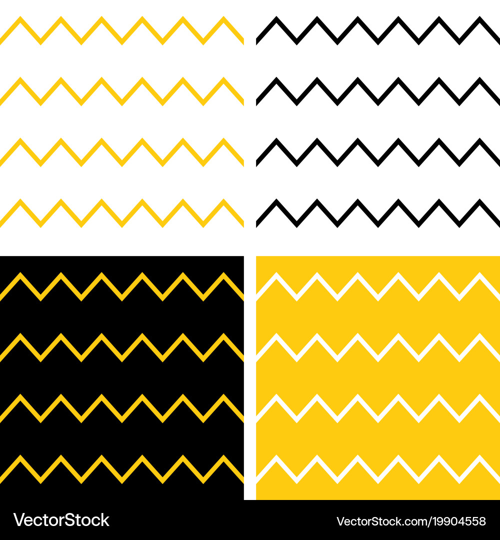 Tile pattern set with zig zag chevron vector image