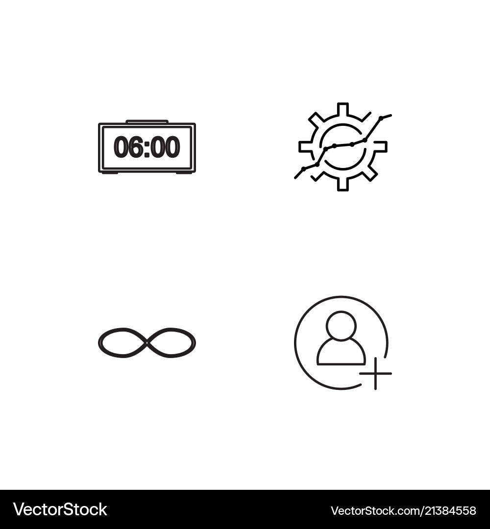 Time linear icons set simple outline vector image