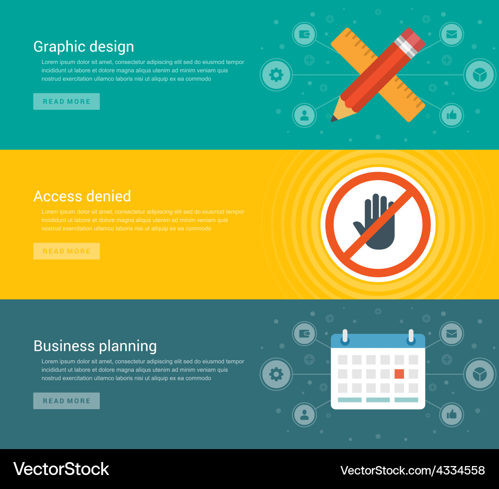 Website Header Templates & Flat Icons vector image