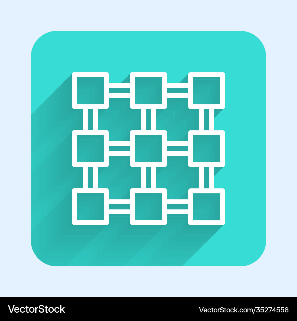 White line blockchain technology icon isolated White line blockchain technology icon isolated vector image