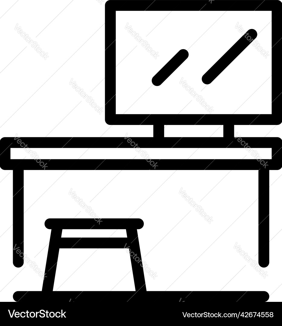 Work desktop icon outline computer video Work desktop icon outline computer video vector image