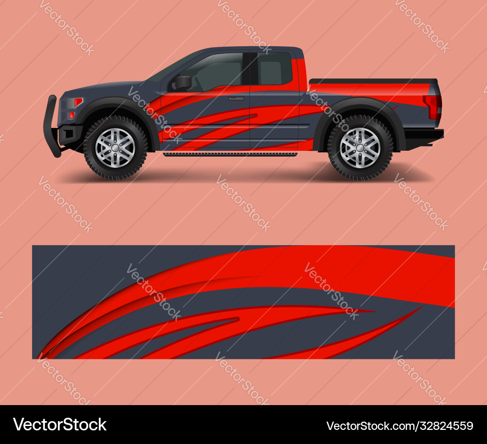 Abstract Grunge Pickup Truck Vector Image