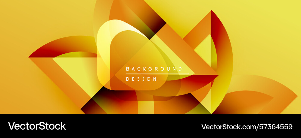 Abstract yellow background overlapping shapes Vector Image