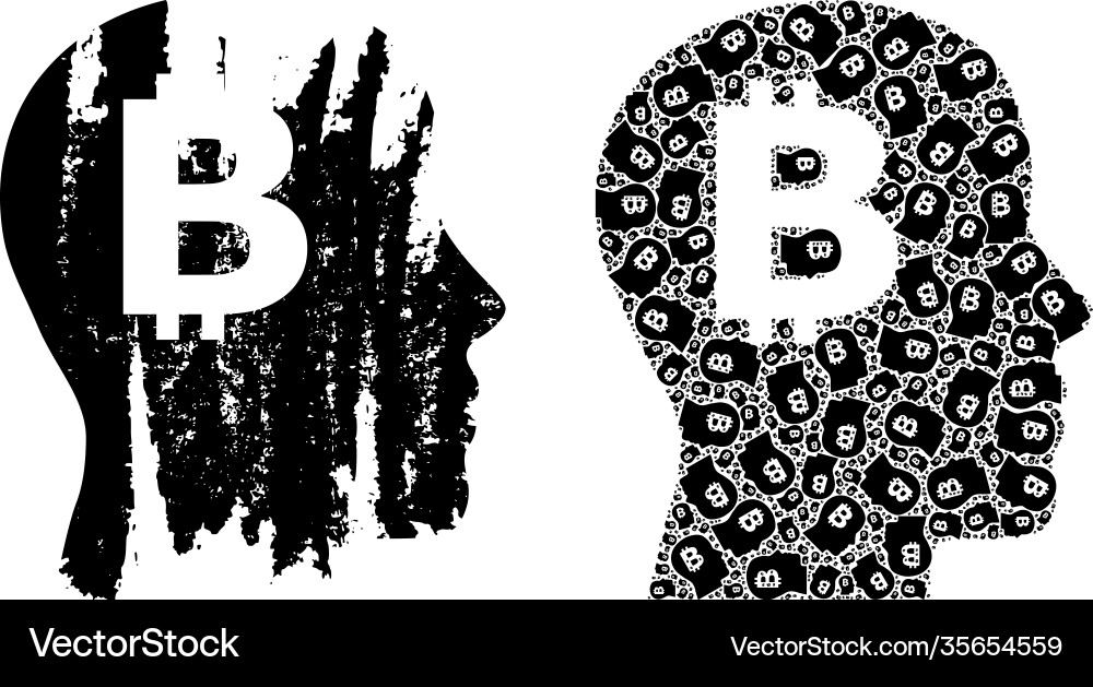 Bitcoin imagination icon recursive composition Bitcoin imagination icon recursive composition vector image