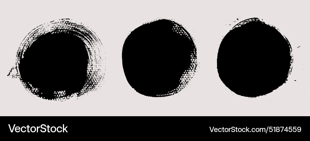Brush strokes set of round text boxes Vector Image