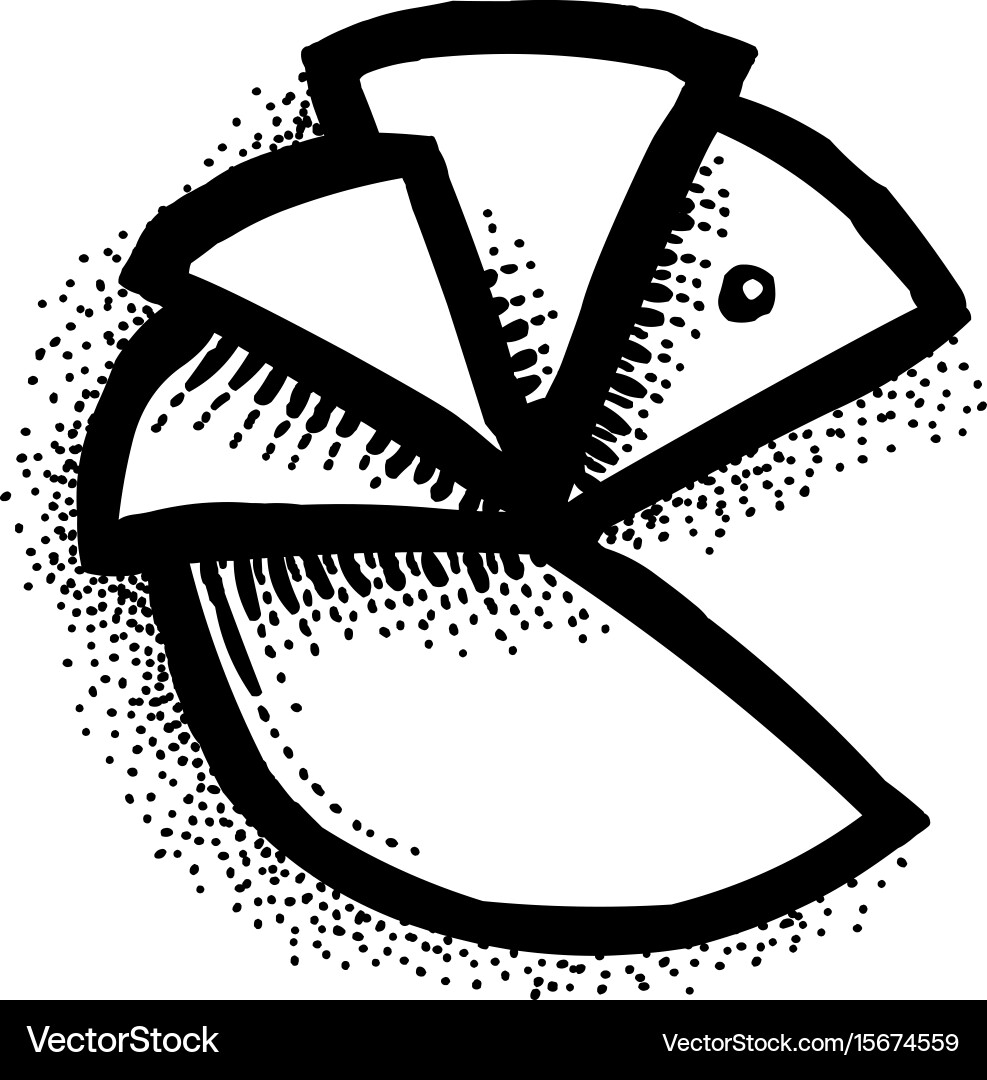 Cartoon image of pie chart icon graph symbol vector image