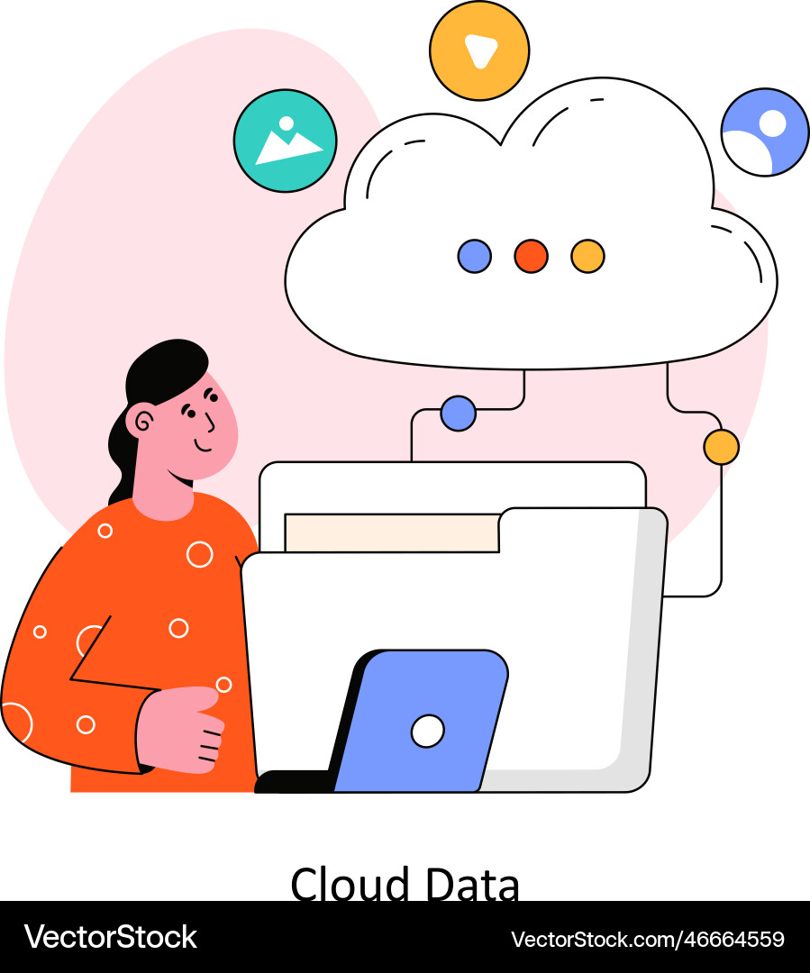 Cloud data flat style design Cloud data flat style design vector image