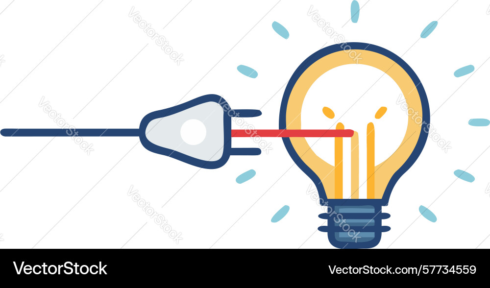 Connected lightbulb for solution concepts design Vector Image