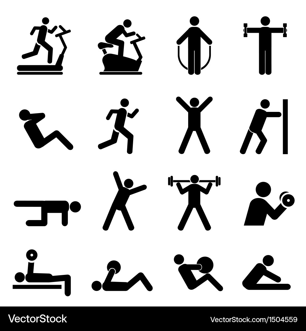 Exercise icons Royalty Free Vector Image - VectorStock