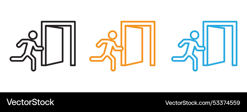 Exit icon thin line set Exit icon thin line set vector image