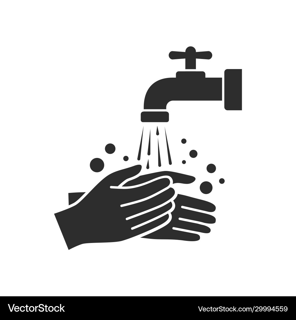 Hand Washing with Water Tap Icon Vector Image