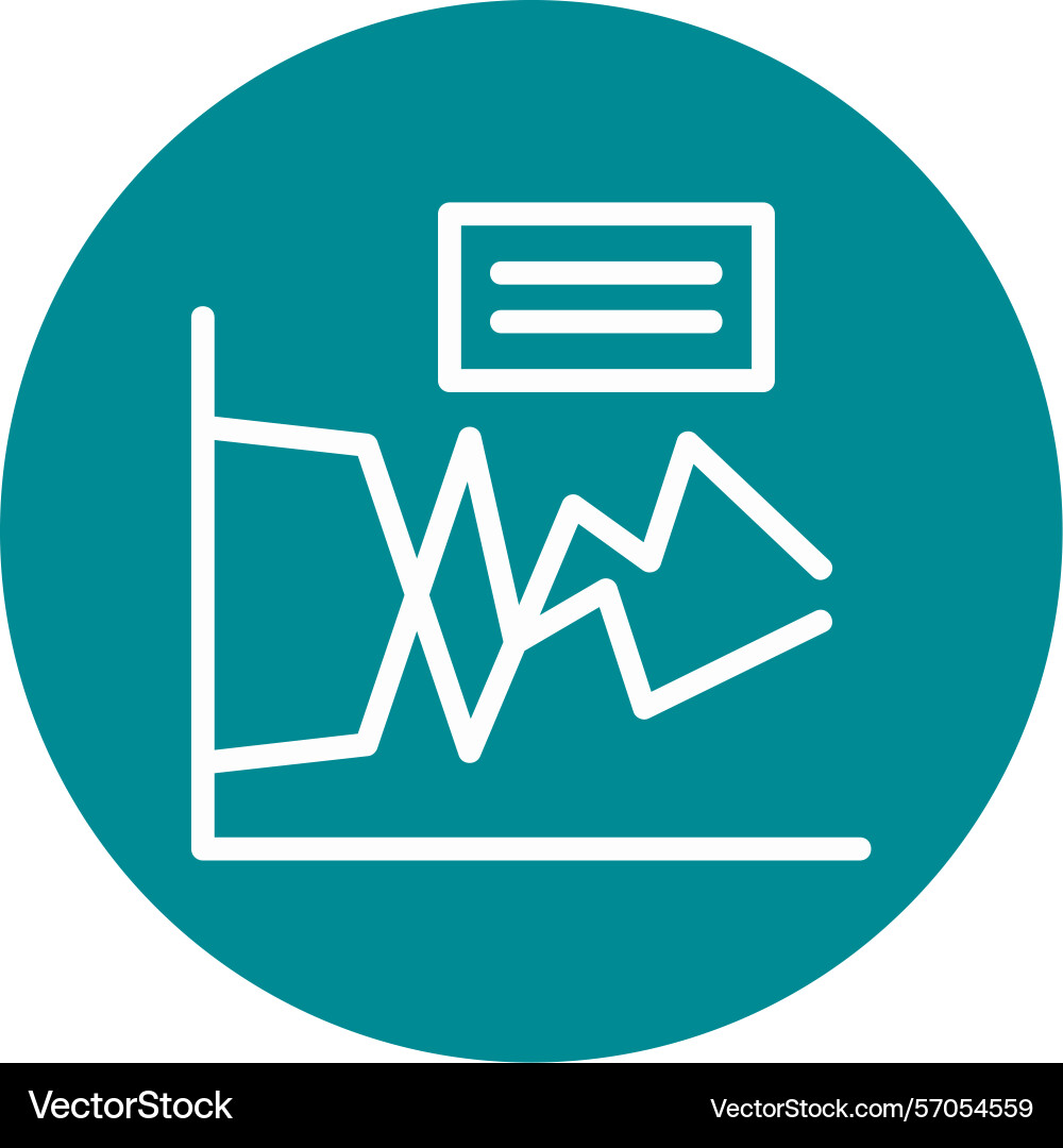 Line graph circle style icon design vector image