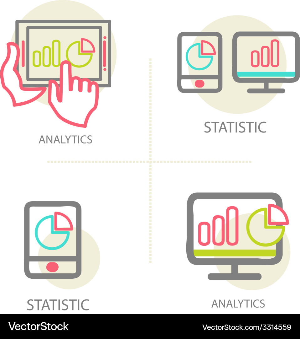 Line of web analytics information Vector Image