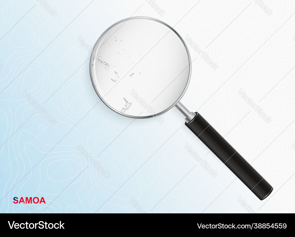 Magnifier with map samoa on abstract Magnifier with map samoa on abstract vector image