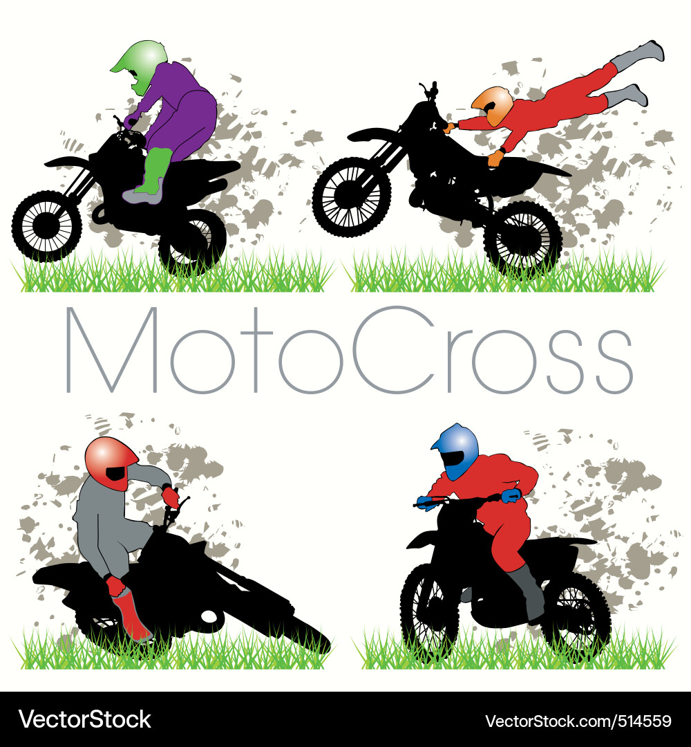 Motocross Silhouettes vector image