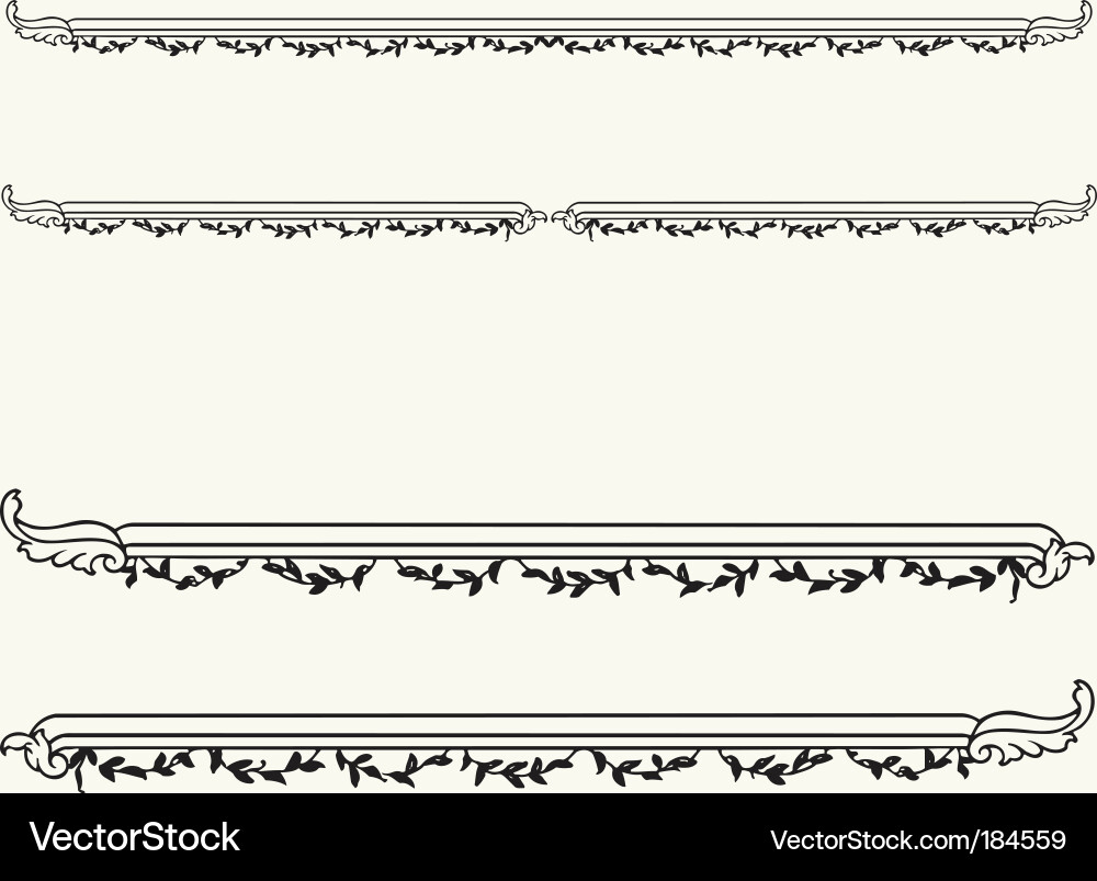 Ornate Scroll Borders vector image