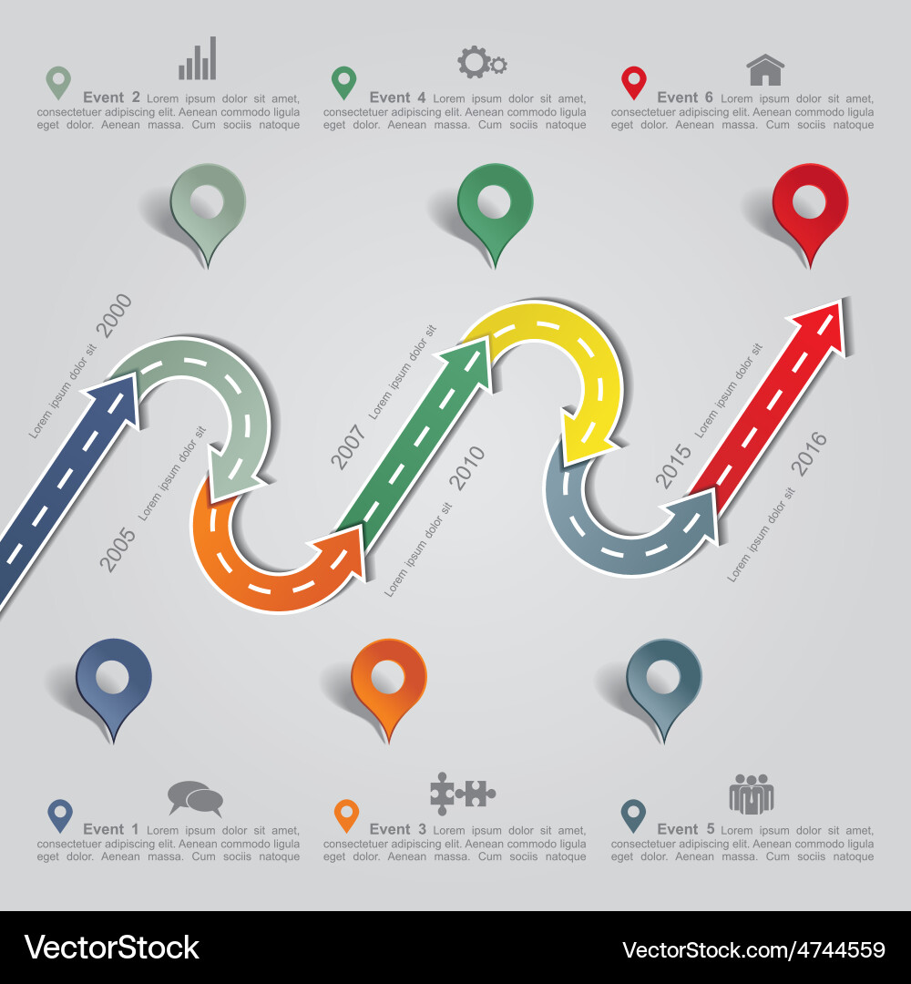 Report Template with Arrows & Icons Vector Image
