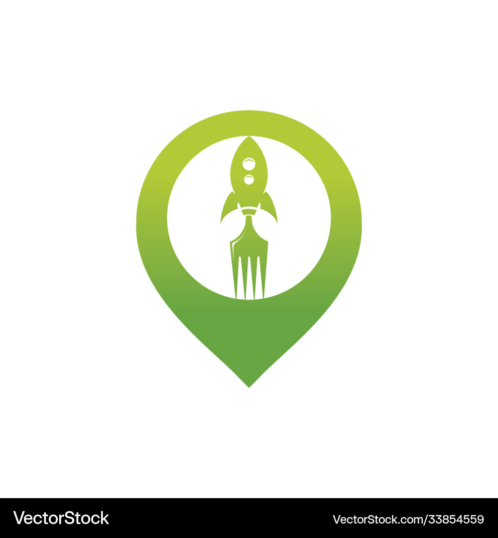 Rocket food with pin pointer icon logo design Vector Image