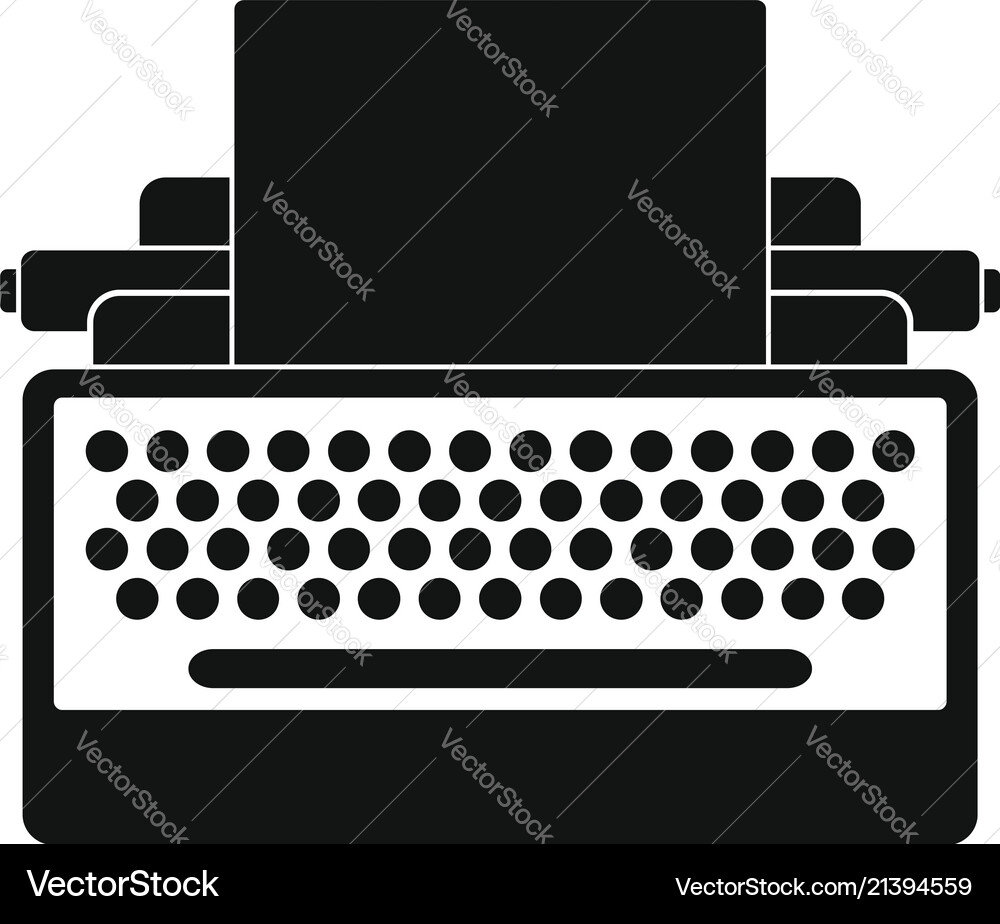 Round button typewriter icon simple style Round button typewriter icon simple style vector image