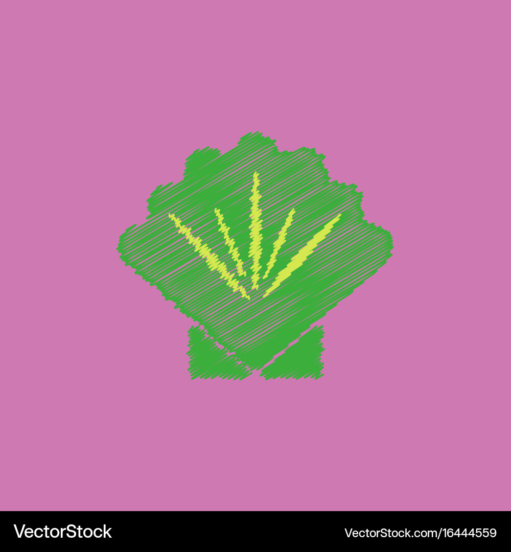 Scallop sea shell sketch style in hatching Vector Image