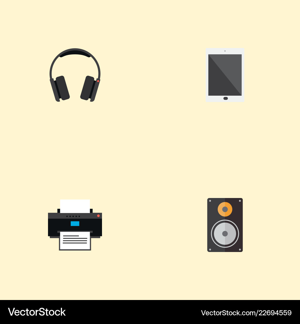 Set computer icons flat style symbols Vector Image