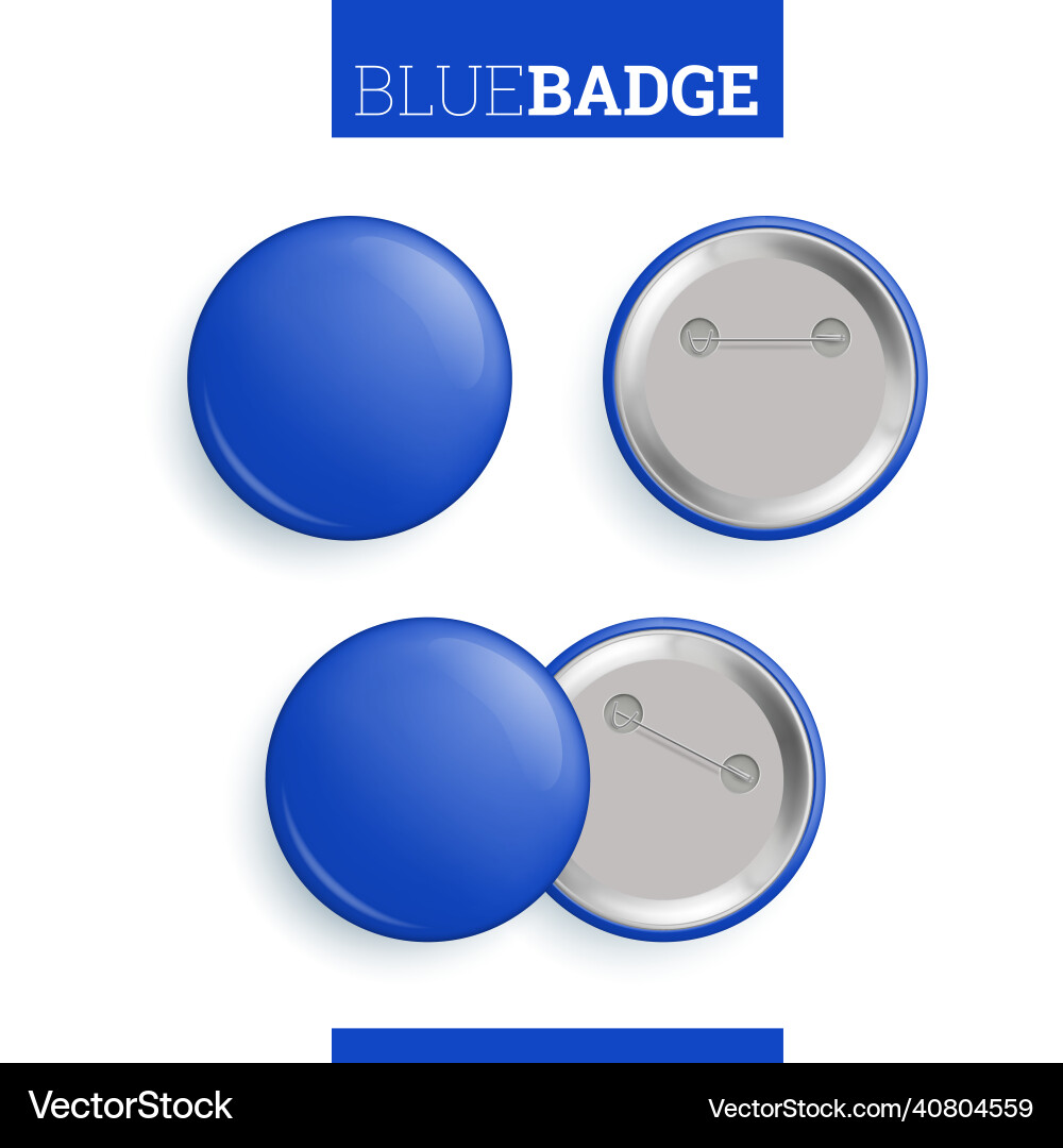 Set of blue round blank web pin buttons Set of blue round blank web pin buttons vector image