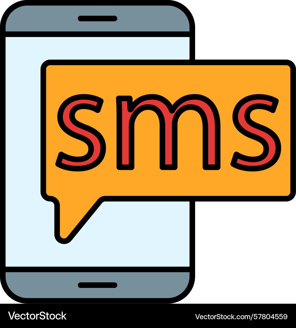 Sms line filled icon Vector Image