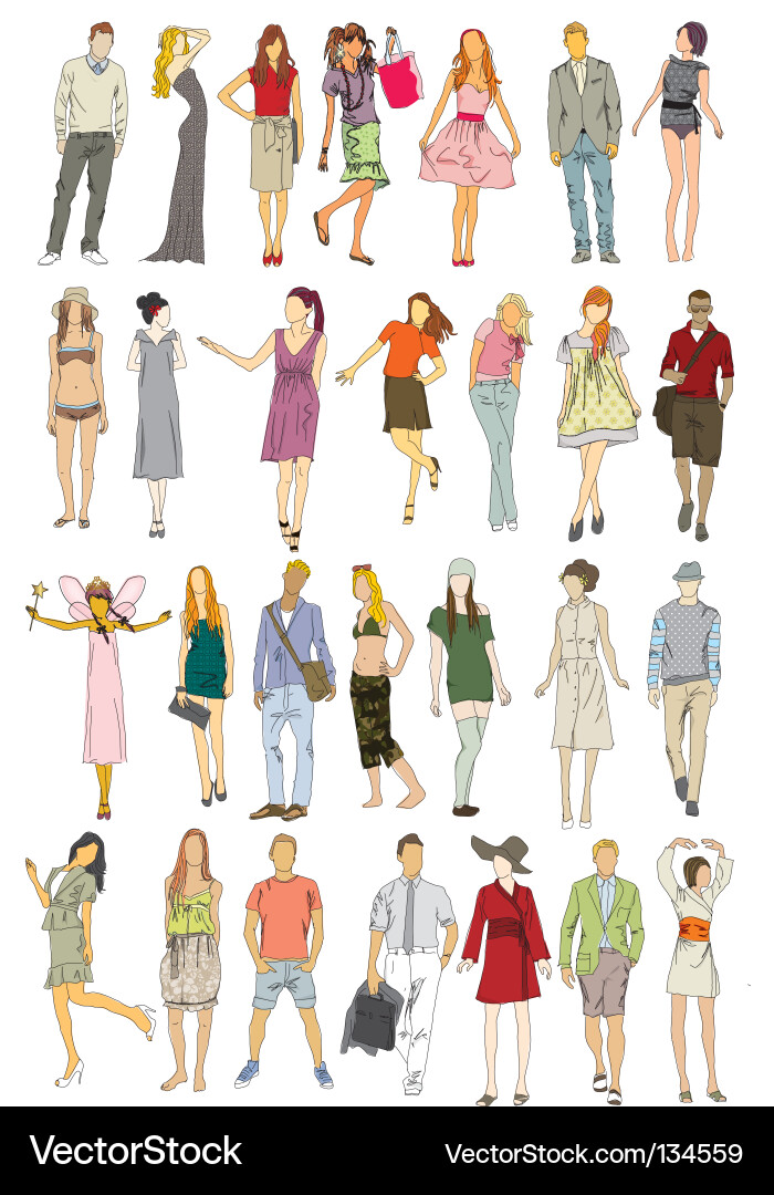 Stylized Figures Vector Image