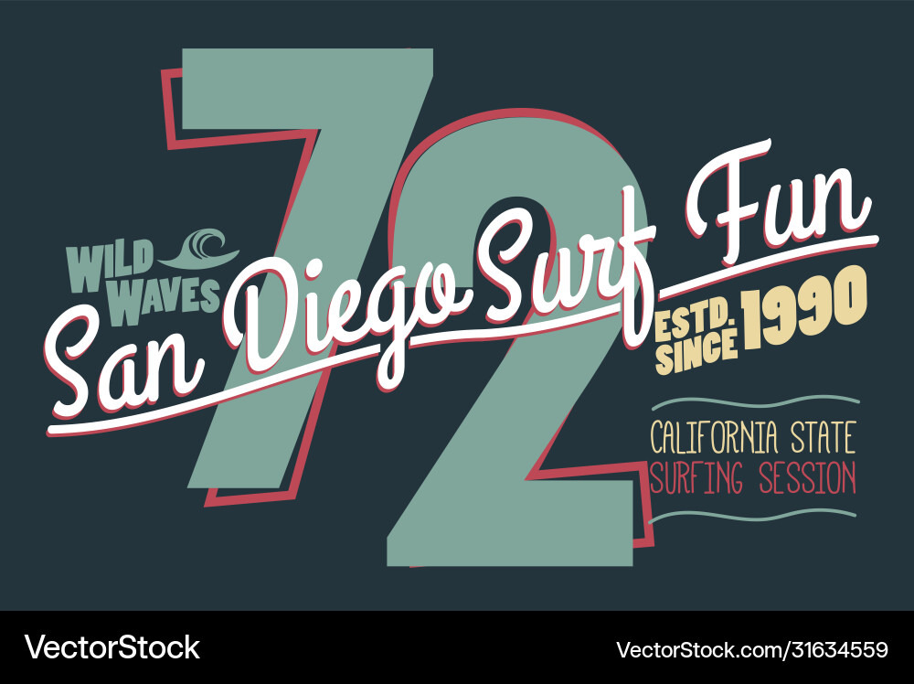 Surfen T-Shirt Grafikdesign california surfers Surfen T-Shirt Grafikdesign california surfers vektorbild