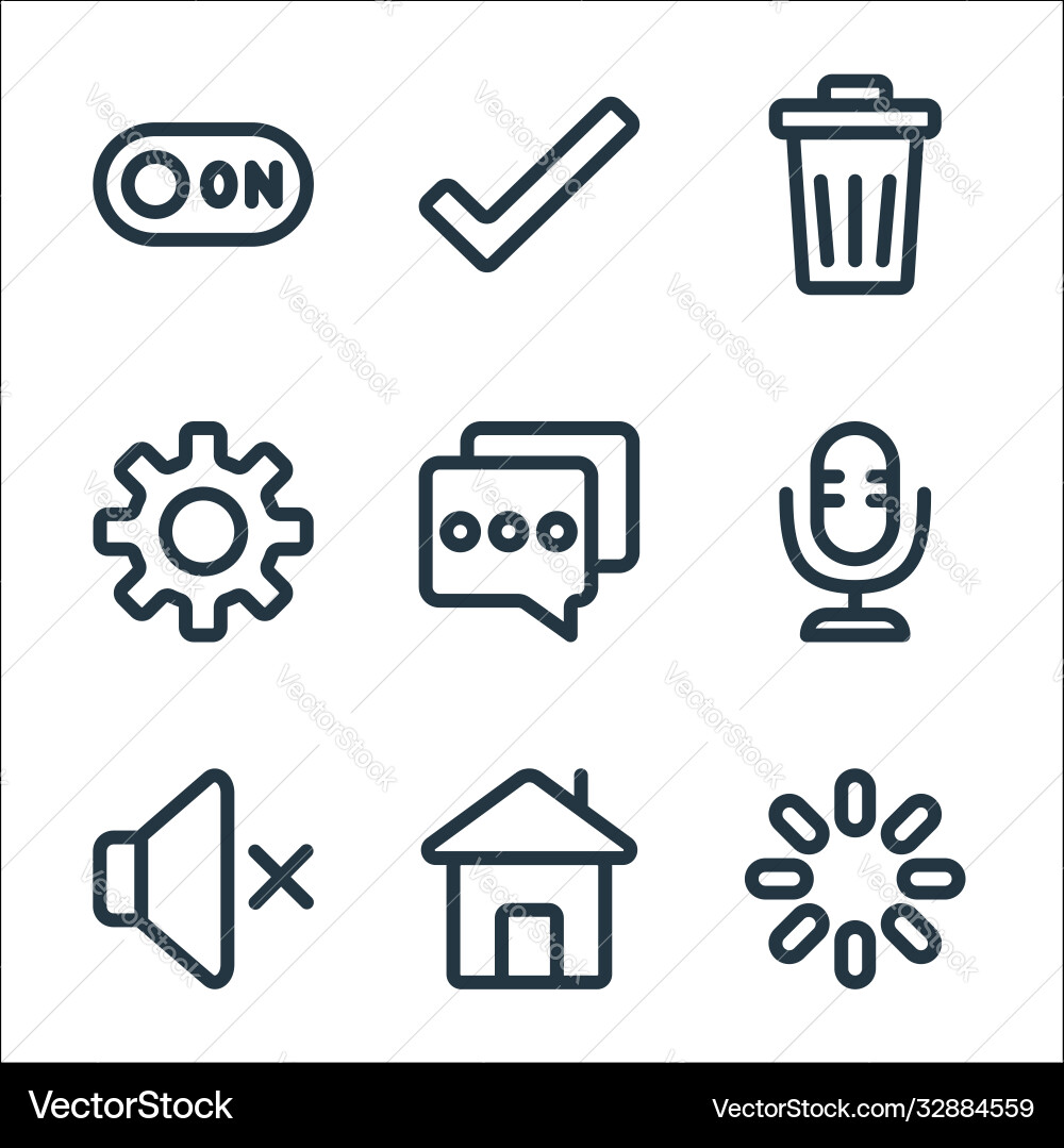 Ui line icons linear set quality Ui line icons linear set quality vector image