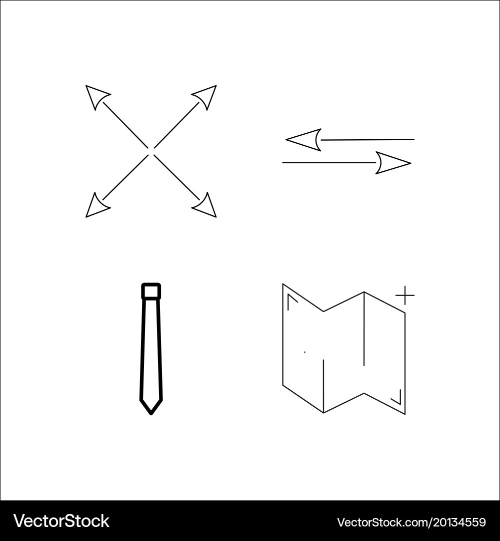 Web simple linear icon setsimple outline icons vector image