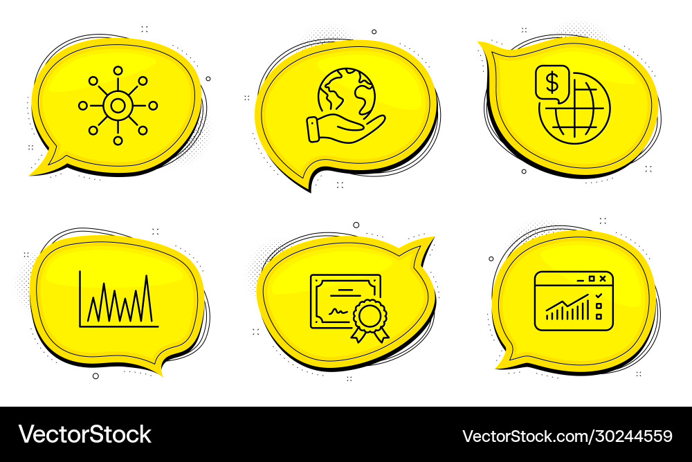 Web traffic multichannel and line graph icons set Web traffic multichannel and line graph icons set vector image
