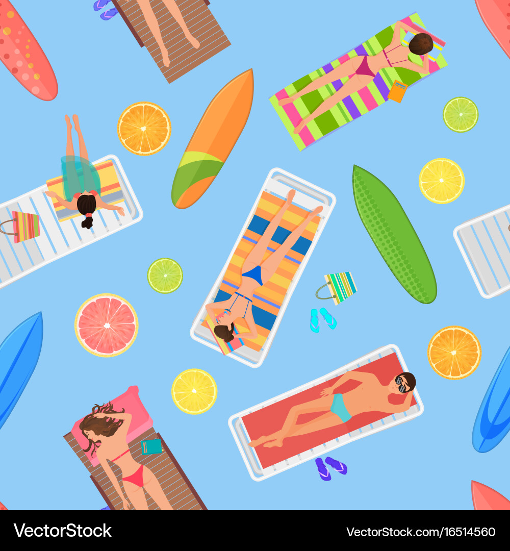 Abstract seamless summer pattern top view from vector image