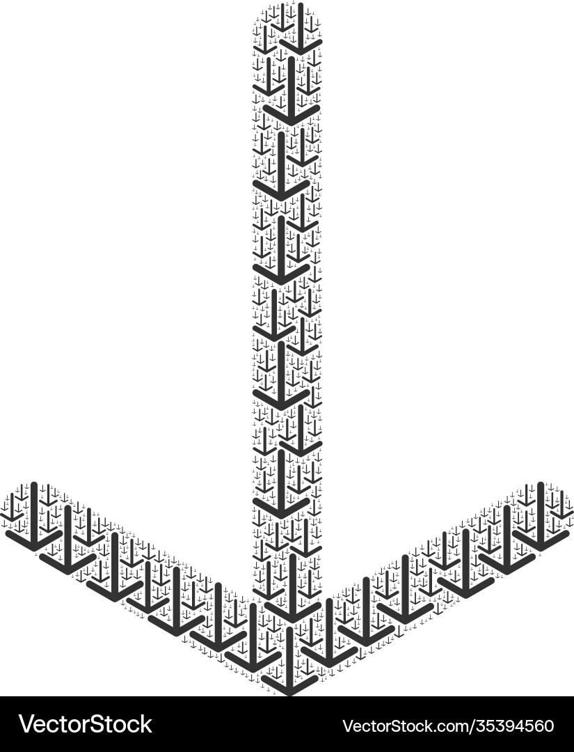Arrow down recursion composition itself icons vector image