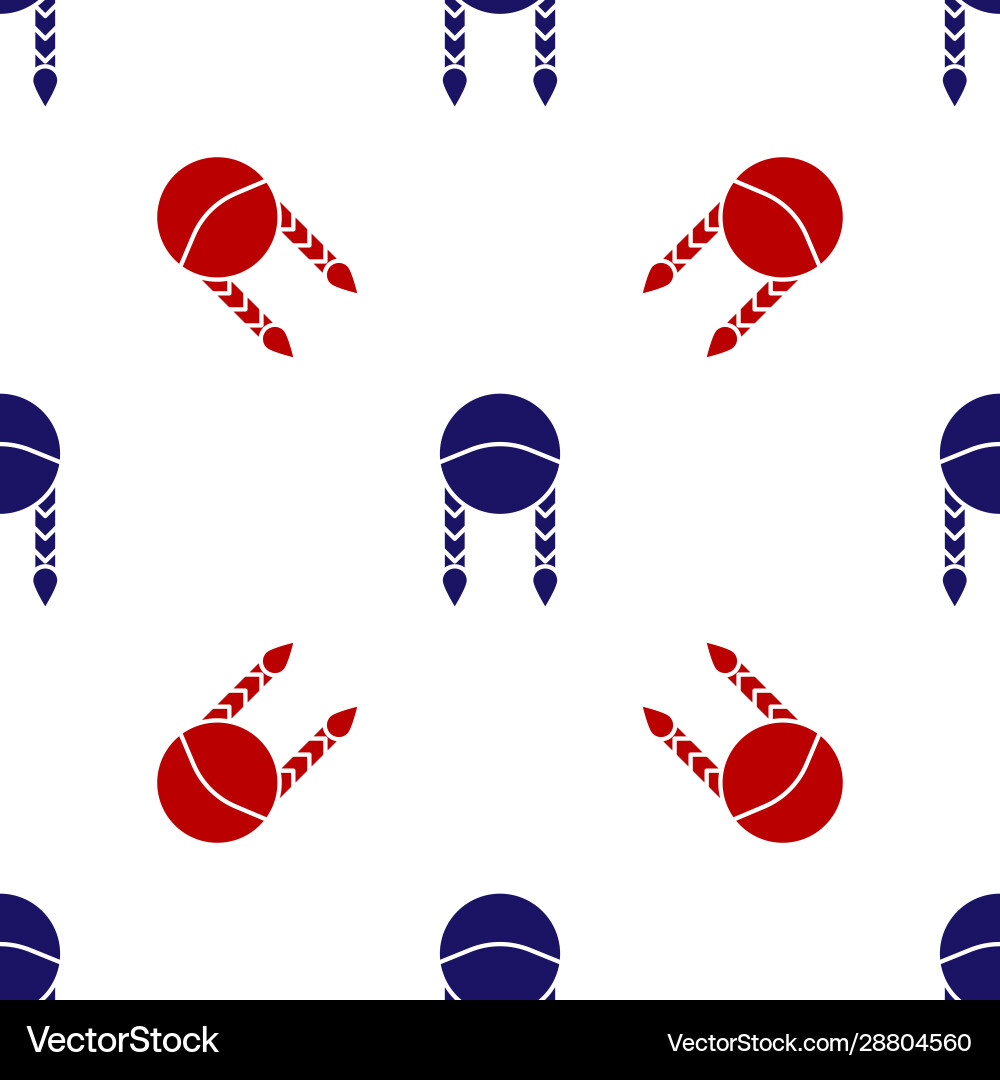 Blue and red braid icon isolated seamless pattern Blue and red braid icon isolated seamless pattern Vector Image