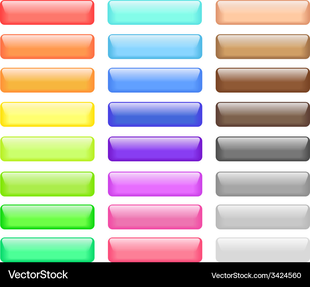 Colorful Web Buttons Collection Vector Image