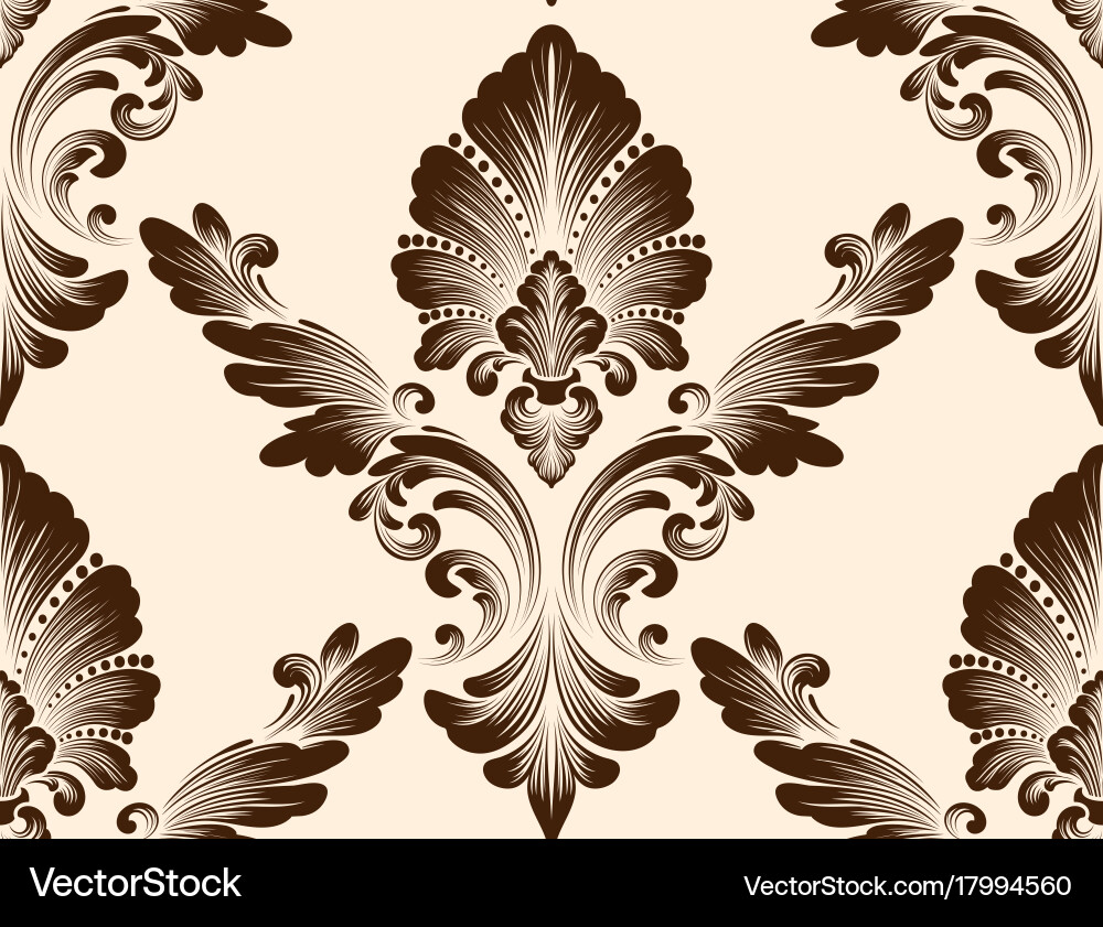 Damask seamless pattern element classical Vector Image