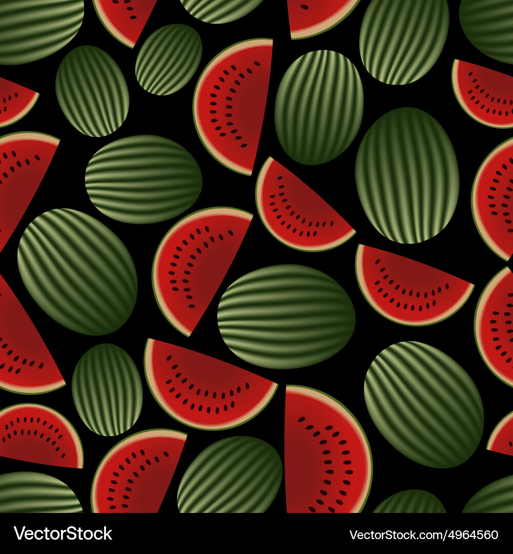 Dark Melon Seamless Pattern Vector Image