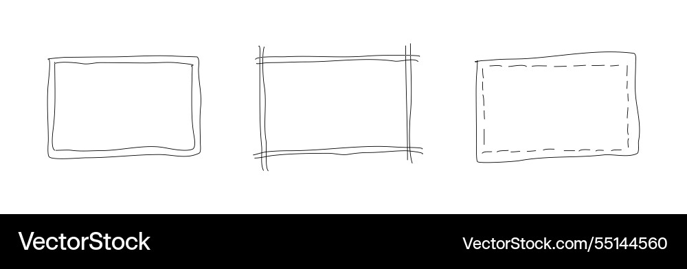 Doodle rectangular shapes highlighting elements Doodle rectangular shapes highlighting elements vector image
