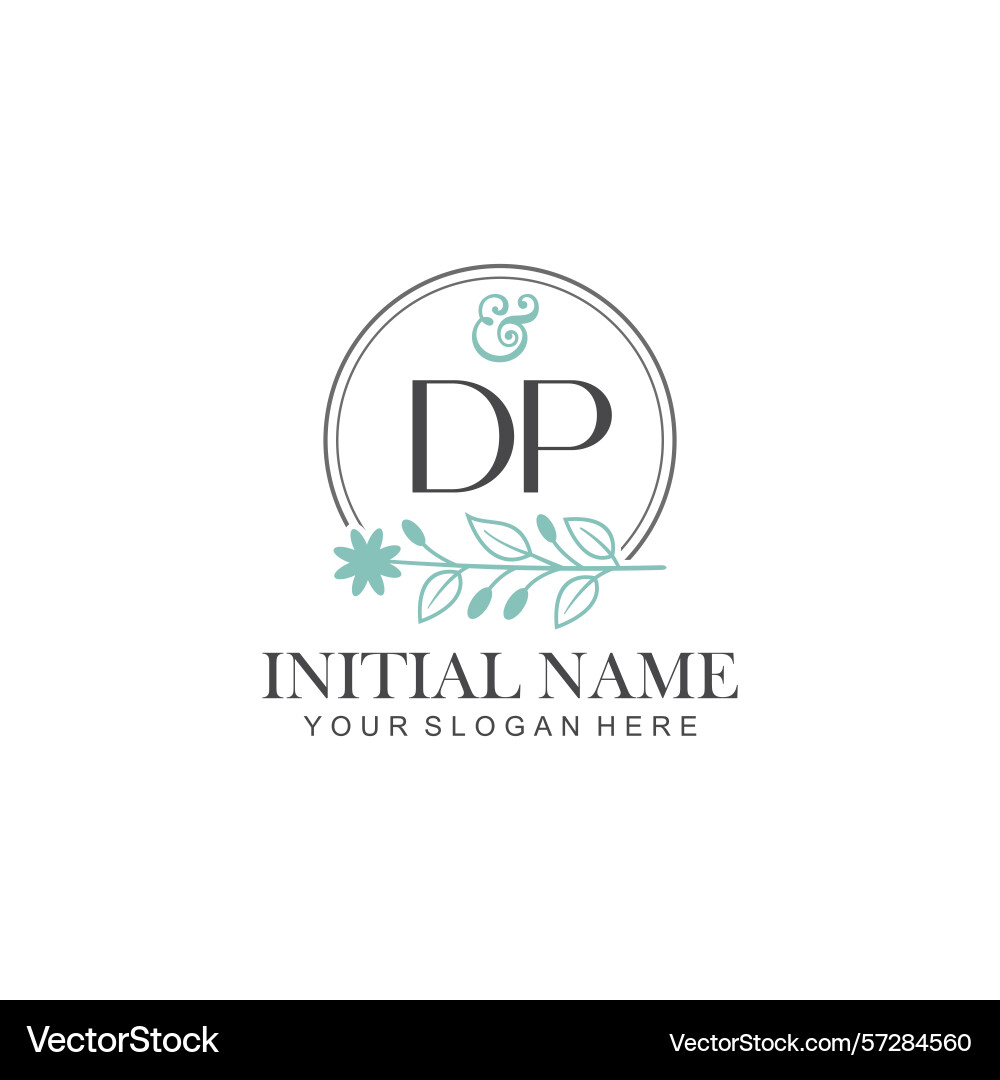 Dp initial logo templates with botanical elements Dp initial logo templates with botanical elements Vector Image