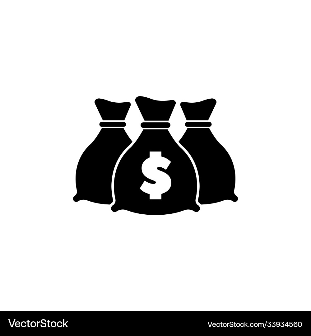 Drei Geldbeutel Dollar Banking Sack flache Ikone Drei Geldbeutel Dollar Banking Sack flache Ikone vektorbild