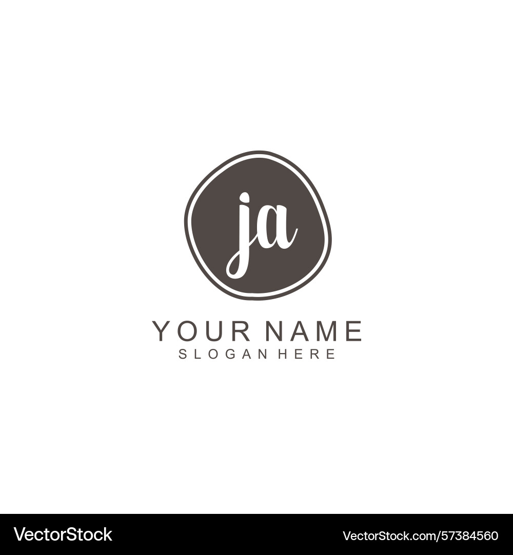 Elegant ja initial handwriting logo collection Elegant ja initial handwriting logo collection Vector Image