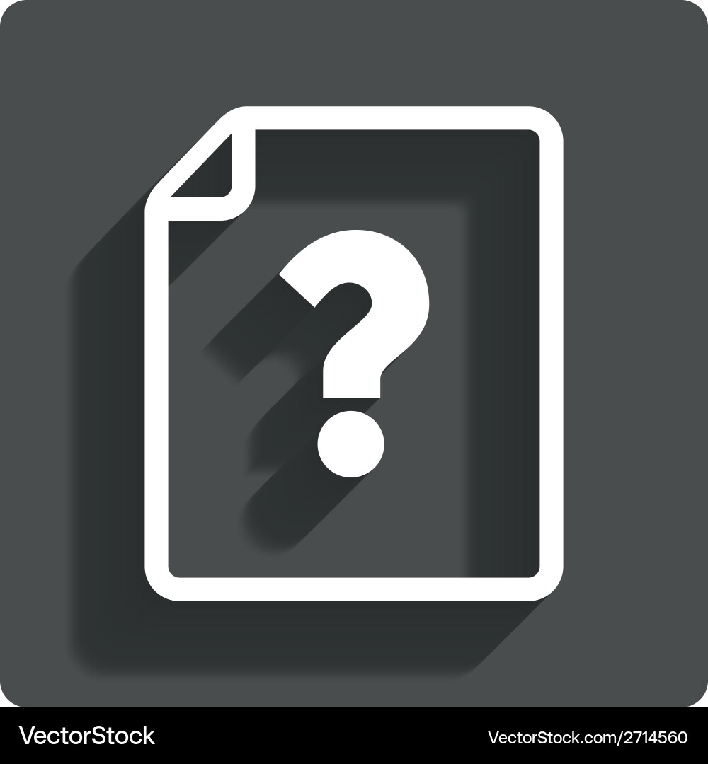 File document help icon question mark symbol vector image