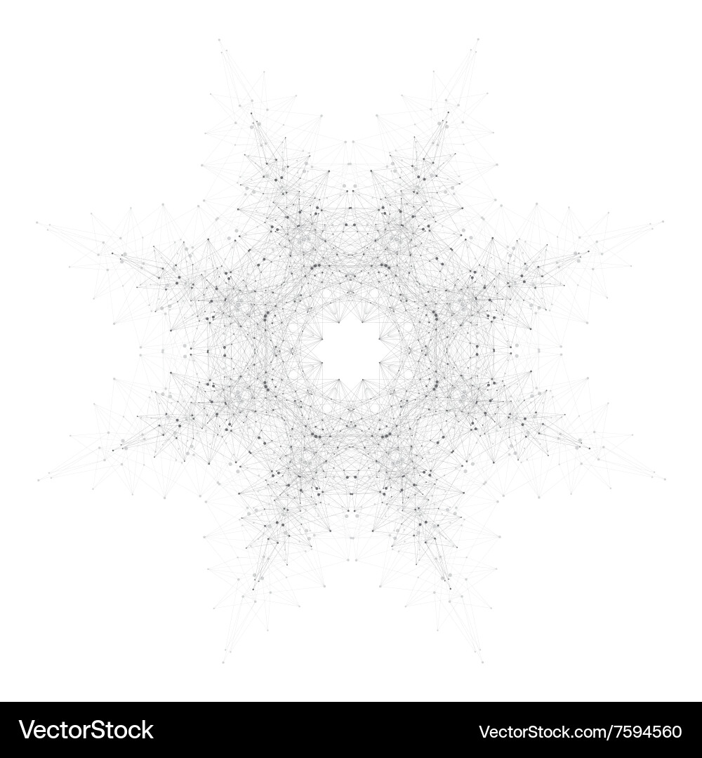 Geometric abstract form with connected line vector image