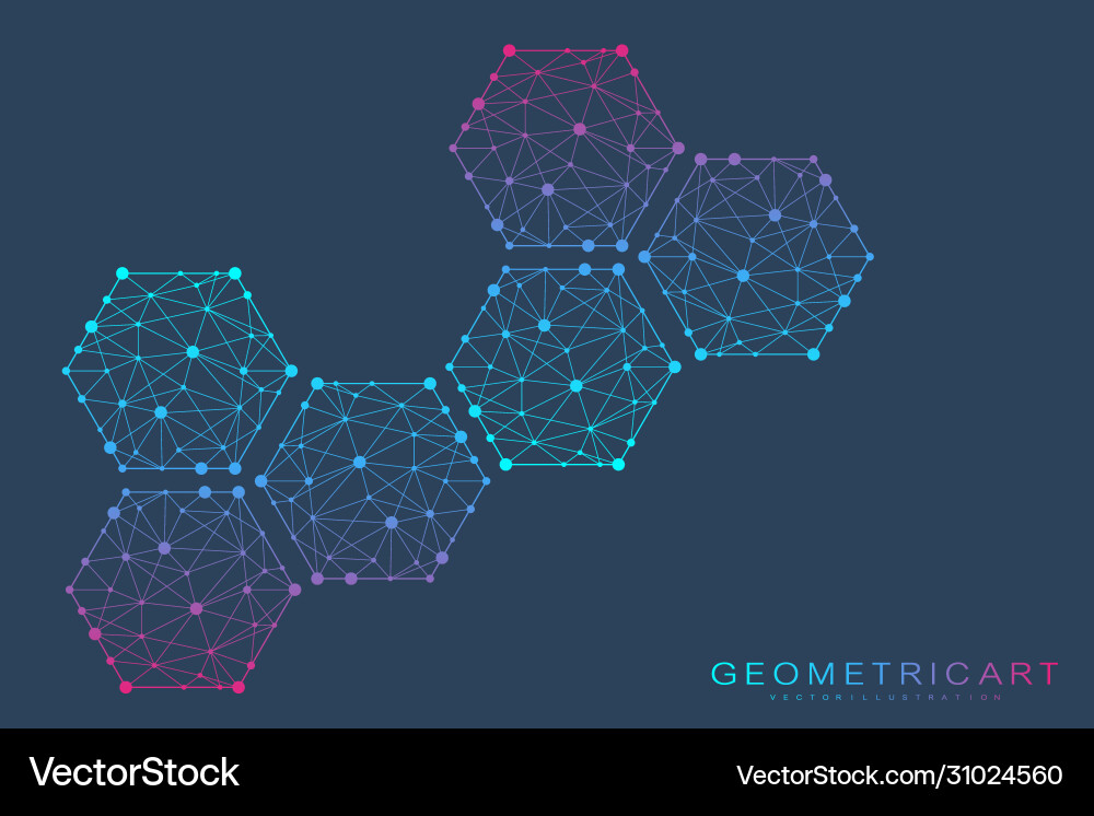 Hexagonal abstract background big data Hexagonal abstract background big data vector image
